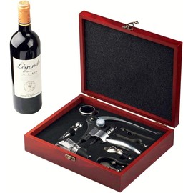 Cooko - Juego de abridor manual de botellas de vino, con aireador, sacacorchos con mango de aleación de zinc, accesorios de abridor botellas de lujo, 9 piezas, wine set, 1