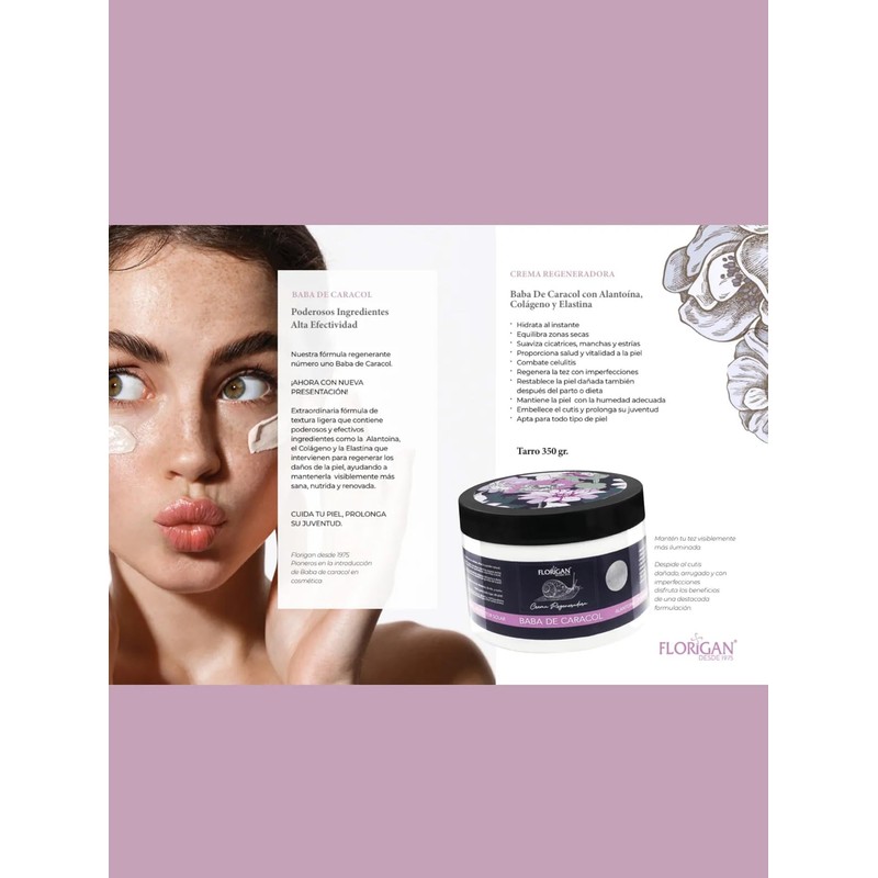 Crema Regeneradora Baba De Caracol 350grs. Florigan