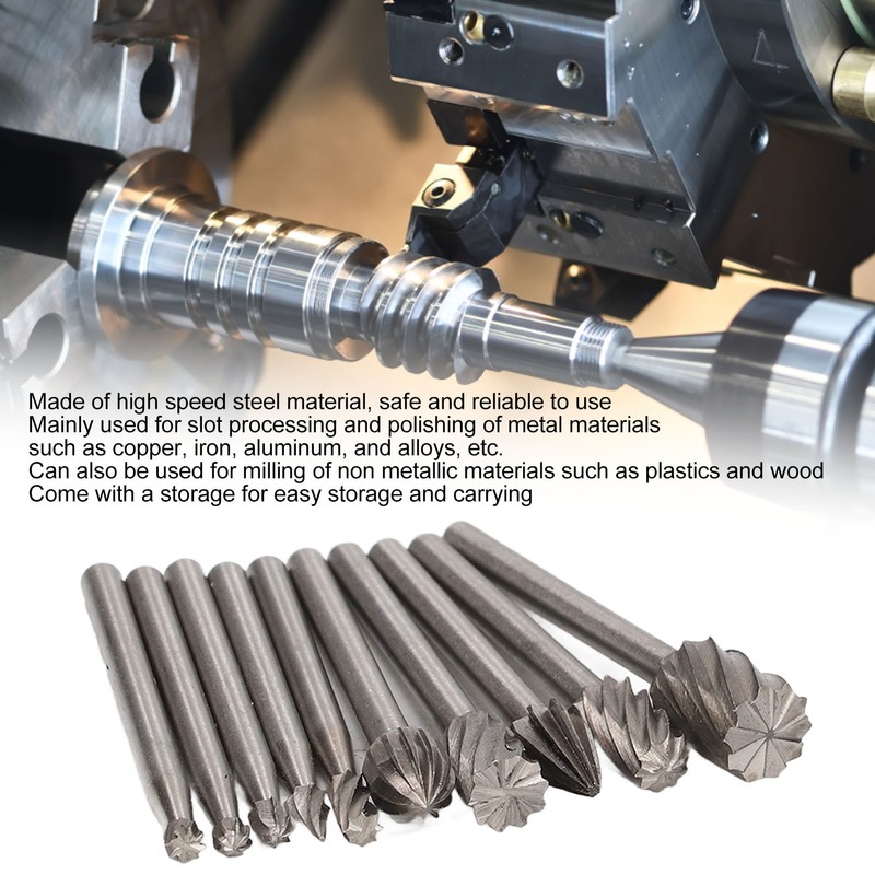 10 Pcs Rotary File Fast Chip Cutting Grinder Bit High