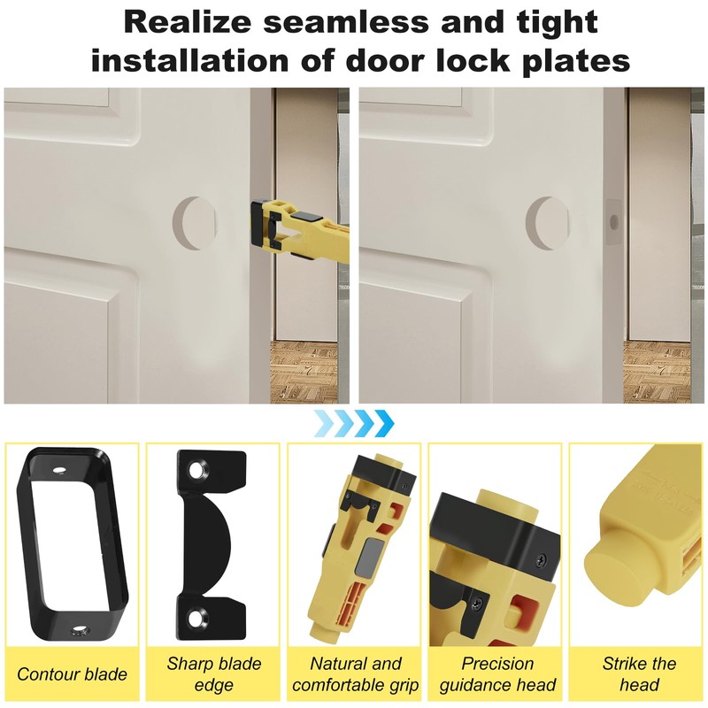 Door Latch Mortise Tool Impact Resistance Non Slip Textured Surface