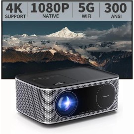 TURBOAMP 4K Projector with WiFi and Bluetooth, TURBOAMP 5G Native 1080P Movie Projector