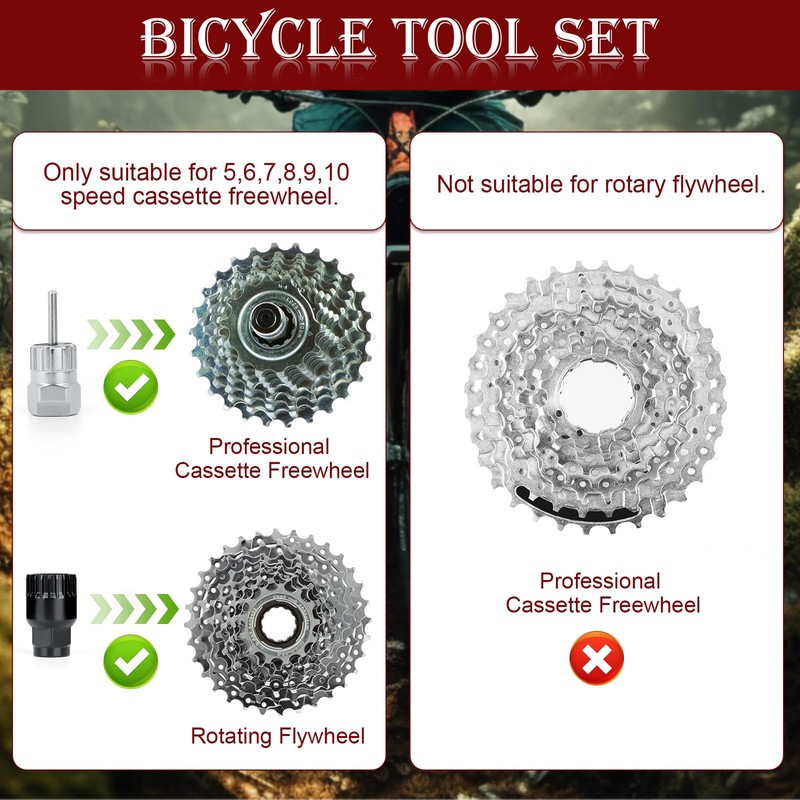 Romon Bicycle Chain Whip, Bicycle Chain Disassembly Tools Kit with