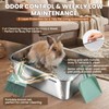 NEWTRY Stainless Steel Bunny Litter Box, Metal Grid & Deep