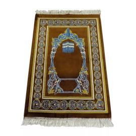 Prayer Rug Carpet Islamic Muslim Salah Meditation Mat Turkish Portable Brown