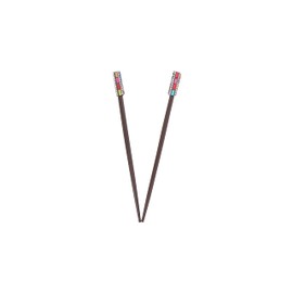 Set of Two 7 inch Long Wood Hair Sticks with Colored Rhinestones for Women - Brown