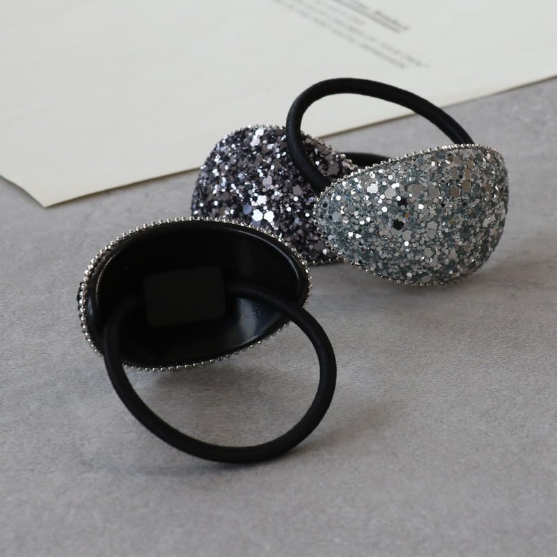 JewelVOX Hair Accessories, Glitter, Curve Plate, Women's, Stylish, Adult, Gray