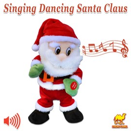 Strong Camel Singing Dancing Christmas Santa Claus Toys Plush Figure Ornaments Musical Dolls