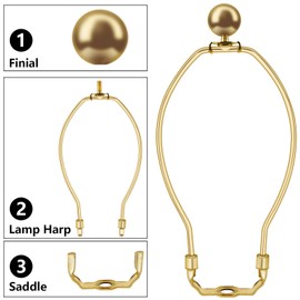 Lamp Shade Harp Holders, Set of 2 Heavy Duty Detachable Lamp Shade Bracket, DIY Lighting Accessories for Floor Lamps Table Lamps Wall Lamps Chandelier, Gold (10 Inch)