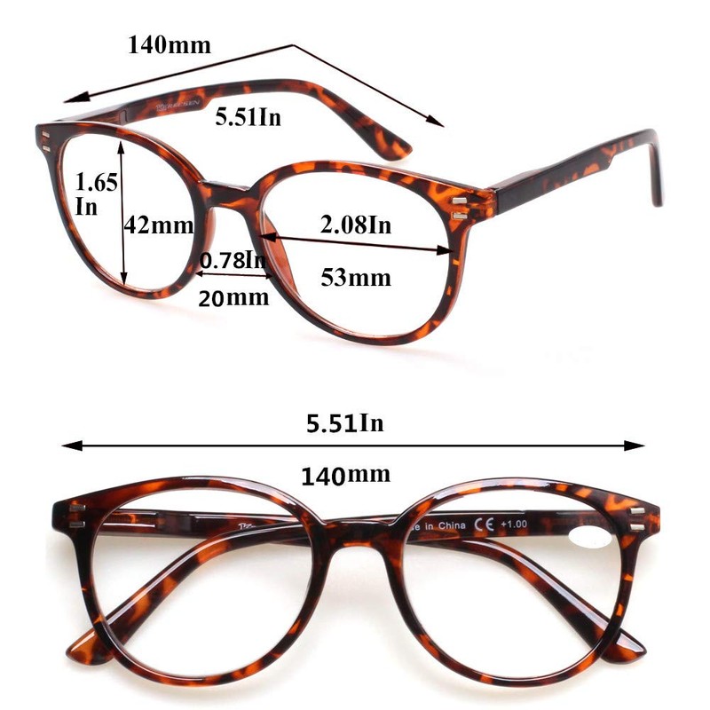 3 Pack Reading Glasses Spring Hinge Stylish Readers Black/Tortoise for