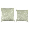 Wildflower Floral Flower Pattern Boho Sage Green Throw Pillow