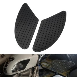 Universal Motorcycle Gas Tank Protector Pad Fuel Tank Sticker Self-Adhesive PVC with Knee Grip for K-awa-saki H-onda Y-am-aha T-riumph, Black