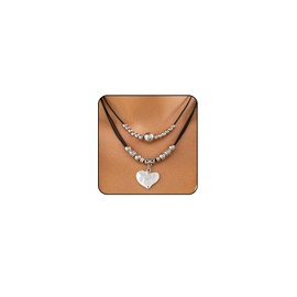 Cowgirl Necklace Western Necklaces for Women Cowboy Necklace Country Necklace Cowgirl Jewelry for Women Western Choker Necklaces Boho Necklace for Women Turquoise Bead Leather Necklace (1 - Heart)