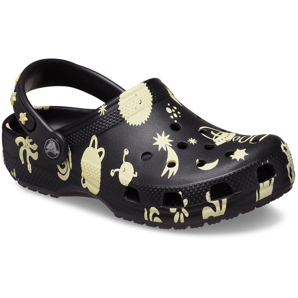 Crocs Unisex-Child Toddlers' Classic Glow Space Clog, Black, 23/24 EU
