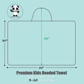HIPHOP PANDA Hooded Towel for Kids - Viscose Derived from Bamboo, 30 X 50 INCH Large Size for 3-10 Yrs - Premium Kids Bath Towel Beach Towels Wrap for Girls, Boys, Pink Rabbit