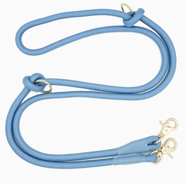Multifunctional Hands Free Dog Leash Crossbody 7FT, Nylon Rope Leash Hands Free, Waist Dog Walking Leash for All Breeds (7FT * 10MM, Air Blue)
