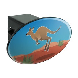 GRAPHICS & MORE Kangaroo Hopping in The Australian Outback Oval Tow Trailer Hitch Cover Plug Insert