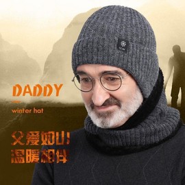 Integrated Plush Fleece Winter Balaclava for Motorcycle and Ski lf3710 Dark Navy + One Size [Hood & Neck Warmer] 10ea