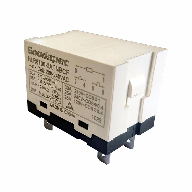 HLR6100-2ATNBCF 208-240VAC 30A 277VAC 6-Pins Compressor Power Relay