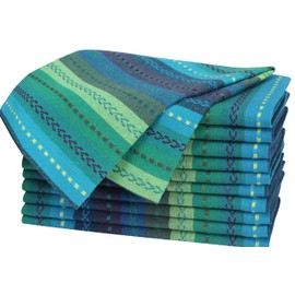 Cloth Napkins,Cotton Napkins,Dinner Napkins,Cloth Napkins Set of 12 Cotton,Napkins Cloth,Cloth Napkin Cotton,Wedding Napkins,Machine Washable Napkins 18x18 Teal Multi Salsa Stripe