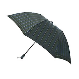 Makita Shoten 7193 Men's Folding Mini Umbrella, Tie, Front, Stripe x Back, Plain, Green, Navy, High Quality, Koshu Weave, Made in Japan, green/navy