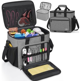 GMAK Pet Grooming Bag, Dog Grooming Tote Bags Supplies Organizer Case Pets Tools Organizer Tote for Dog Cat Grooming Tool Kit and Accessories, Grey(Bag Only)