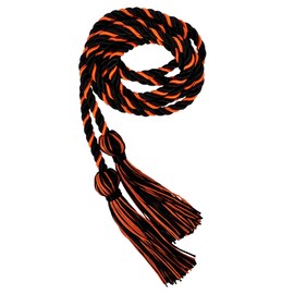 Cordones de honor entrelazados de graduación (negro/naranja)