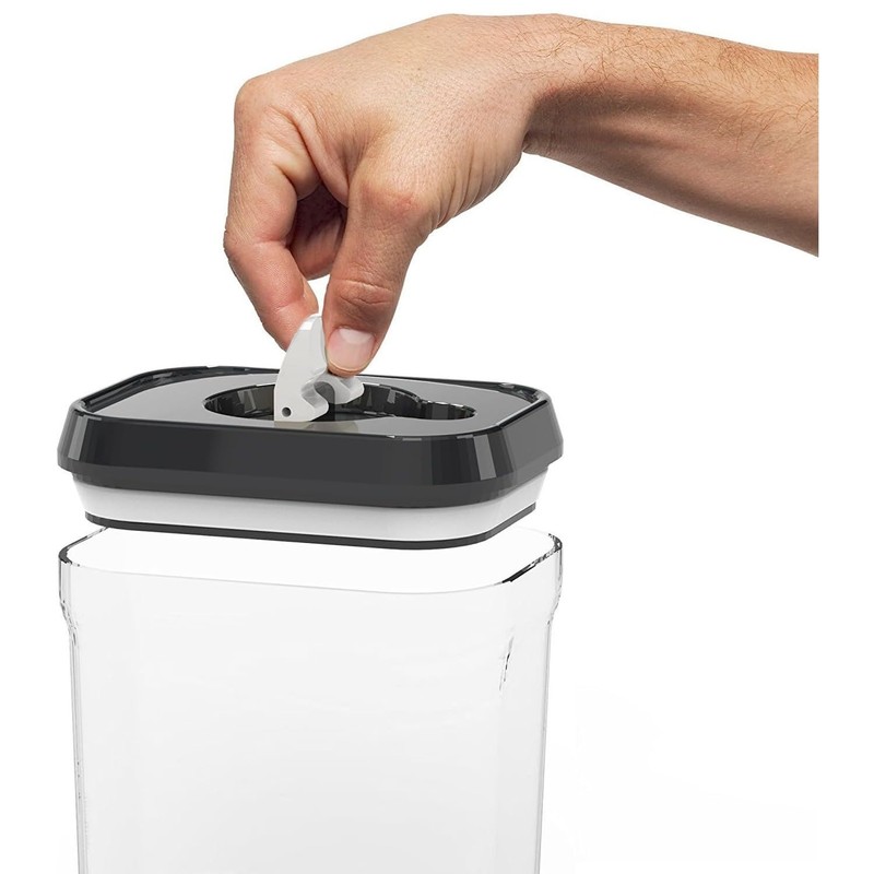 DRW 1700ml Acrylic Kitchen Tin with Airtight Seal Clear and