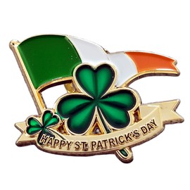 best badge: Happy St Patricks Day Enamel Pin Badge Brooch Ireland Irish Flag Celtic Clover Decorations