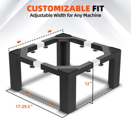 GCCSJ 12" Height Washer and Dryer Pedestal, Heavy-Duty Universal Stainless Steel Laundry Pedestal for Fridge & Dishwasher, 17"-29.5" Adjustable Width, Black