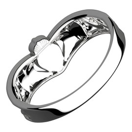 GWG Jewellery Claddagh Ring 925 Sterling Silver Half Covered Band and Celtic Knot Design – 8 in Gift Box for Women