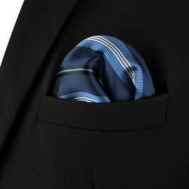 S&W SHLAX&WING Bolsillo Cuadrados Pañuelo de bolsillo para hombre a rayas azul real rayas azul marino elegante negocio formal