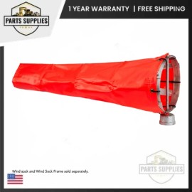 P.E.K. WS18 P.E.K. 18" x 48" Fluorescent Orange PVC Nylon Wind Sock for Wind Direction