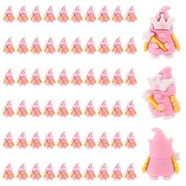 60pcs Mini Miniature Gnomes Figurines, PVC Cute Small Princess Tiny Little Gnomes Figures with Crown Hat Funny Party Themed Decorations Supplies for Birthday Party Office Desk Home Garden Decor