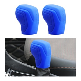 Ziciner 2PCS Car Gear Shift Knob Cover, Elastic Silicone Car Automatic Shift Protect Accessories, Anti-Slip Auto Knob Gear Stick Protector, Car Interior Decoration for Men Women (New, Blue)
