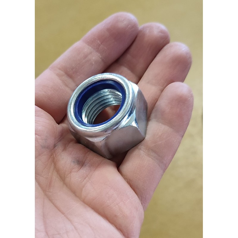 M22 Locking Nyloc Hex Nut 22mm Metal Steel Sheet Zinc