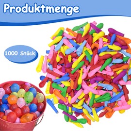 Pack of 1000 Colourful Water Bombs, Self-Closing Water Balloons Set, Quick Fillable Water Bomb, Mini Latex Balloons, Water Bombs Balloons for Boys and Girls, Water Games, Summer Party