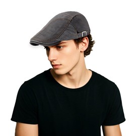 Newsboy Cap for Men Adjustable Ivy Flat Cap Gatsby Cabbie Driving Retro Beret for Mens Womens Grey