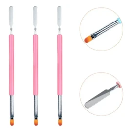 DANYBELLA MODA Y BELLEZA 3 Pzas Pincel Para Uñas Polygel/acrigel Doble Con Espátula