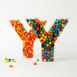 Fillable Alphabet Acrylic Tray Acrylic Alphabet Candy Jar Reusable Party Deli Jar Magnetic Lid Design 10in Sealed Acrylic Box (Y)