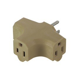 GoGreen Power (GG-3406BE) 3 Wire Cube Adapter, 3-Outlet Wall Tap Adapter with Omni–Directional Output, Beige