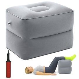 Chingcoo Intervertebral Disc Cube, Inflatable Step Positioning Cube with Pump, Leg Lift Cushion, Intervertebral Disc Cushion, Relief Cube, Inflatable Footrest Cushion for Travel, Car, Home and Office