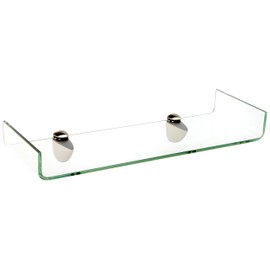 Spancraft Glass Osprey Bent Glass Shelf, Chrome Bracket, 8 x 32
