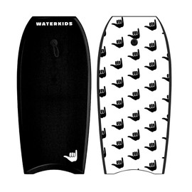 'Shaka' Kids Bodyboard 36" Body Board & Leash, Stylish Graphics, Lightweight Soft Top Bodyboard, EPS Foam Core, HDPE Slick Bottom & Included Wrist Leash, Great for Kids, Youth and Adult Surfers.