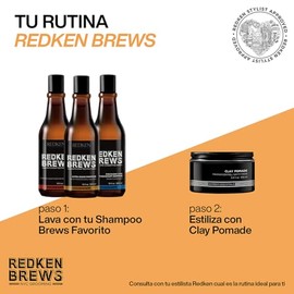 REDKEN BREWS- Pomada de Arcilla Clay Pomade Redken Brews  Pomada para el cabello para hombres  Agrega textura con fijacin mxima  100ml                