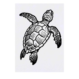 'Loggerhead Sea Turtle' Temporary Tattoo - Water Resistant, Skin-Safe, Non-Toxic Transfer (TO00071467)