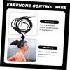 MERRYHAPY Fit 2.5mm Headphone Cable Nylon Material Volume Control Gaming