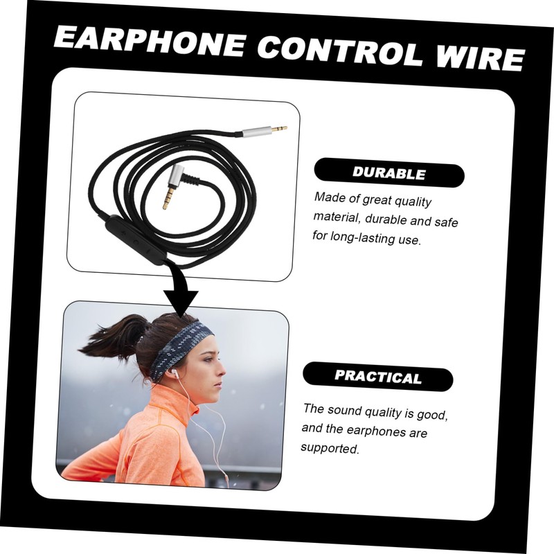 MERRYHAPY Fit 2.5mm Headphone Cable Nylon Material Volume Control Gaming