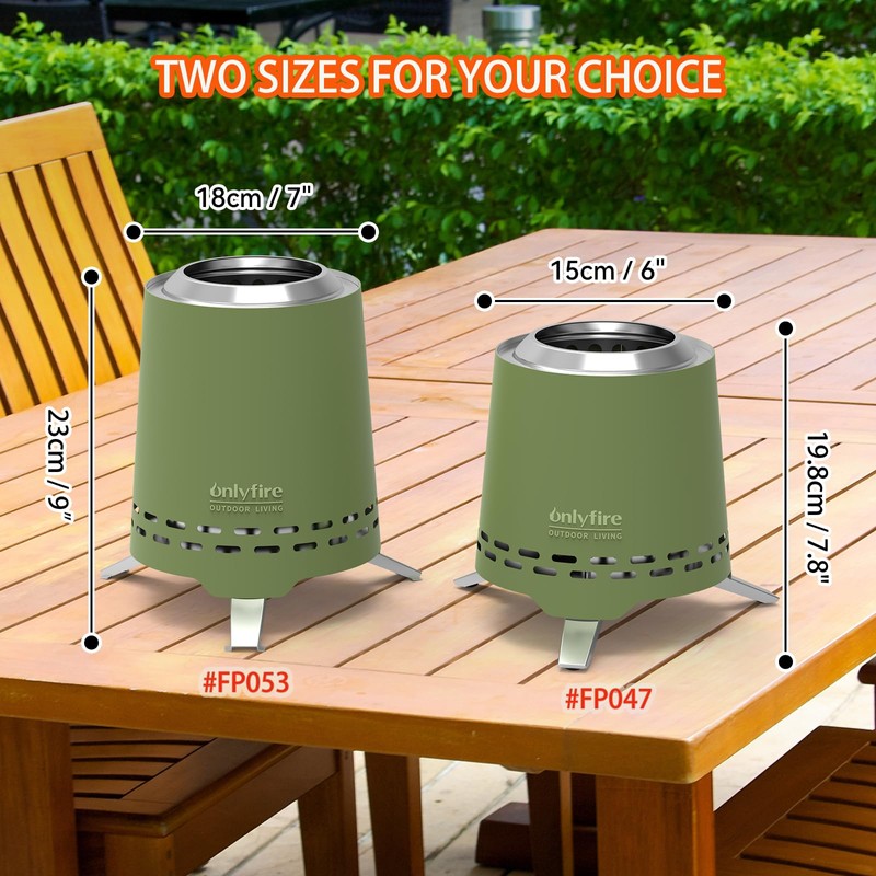 ONLYFIRE OUTDOOR LIVING 2-in-1 Smokeless Fire Pit with Pot Bracket