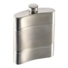 Pewter Hip Flask Made in England Satin Band 6 oz