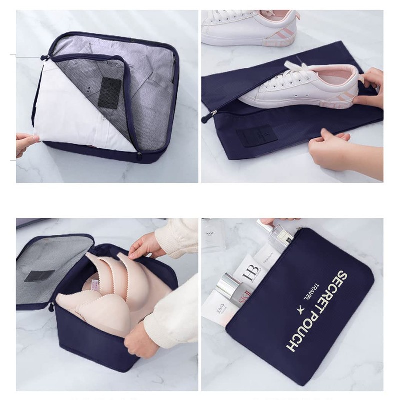 Natiform 7 Piece Label Pouches Organizer Bag Travel Storage Luggage